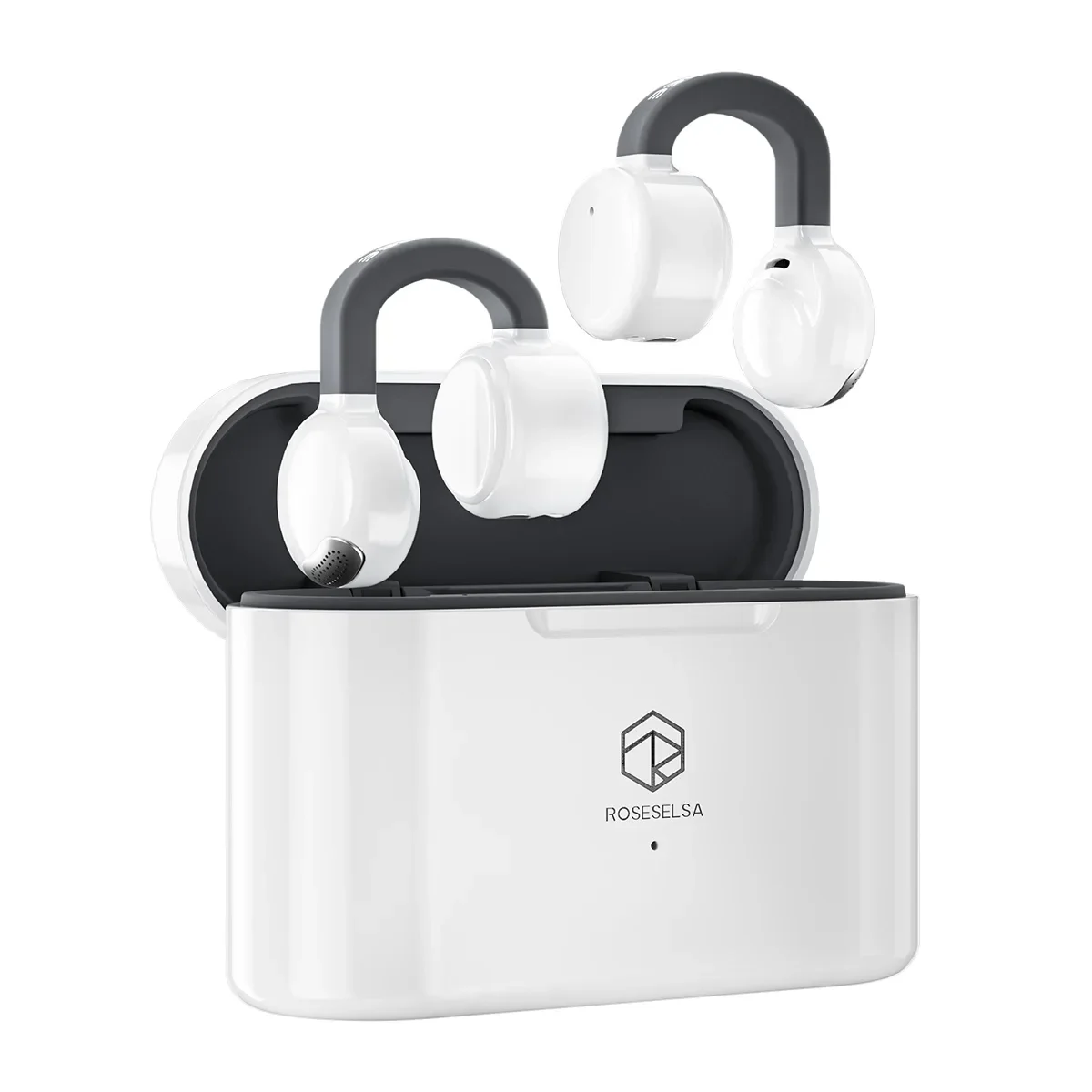 

ROSESELSA OpenFree OWS Bluetooth 5.4 Ear Clip Earbuds Open-Ear HiFi DSP Sound, AI Noise Reduction True Wireless Sport Headphones