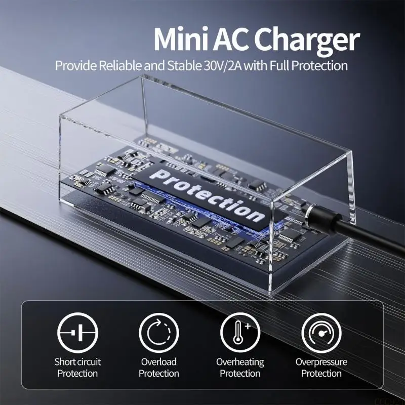 B03F Car Alternating Current Power Adapter 60W with Fixed Cable and Wall Plug Use