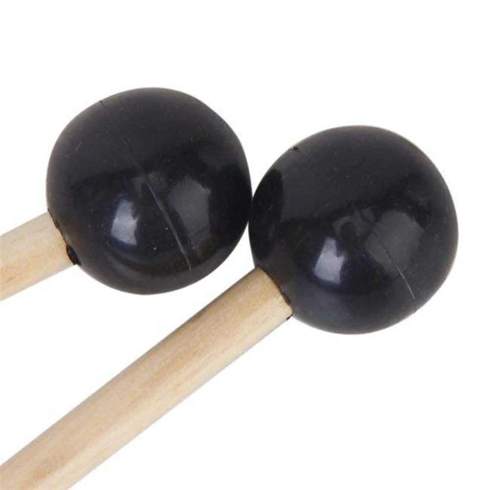 

4pcs Marimba Drumsticks Rubber Mallets Wooden Handles For Percussion Heavy Duty Sturdy Mallets High-Density Wood Long Handle