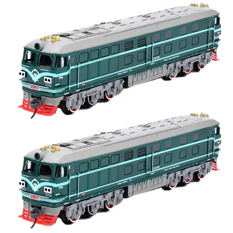 2X Kids Simulation 1:87 Alloy Internal-Combustion Locomotive Model Toy Acousto-Optic Train Toys For Children Gift(C)