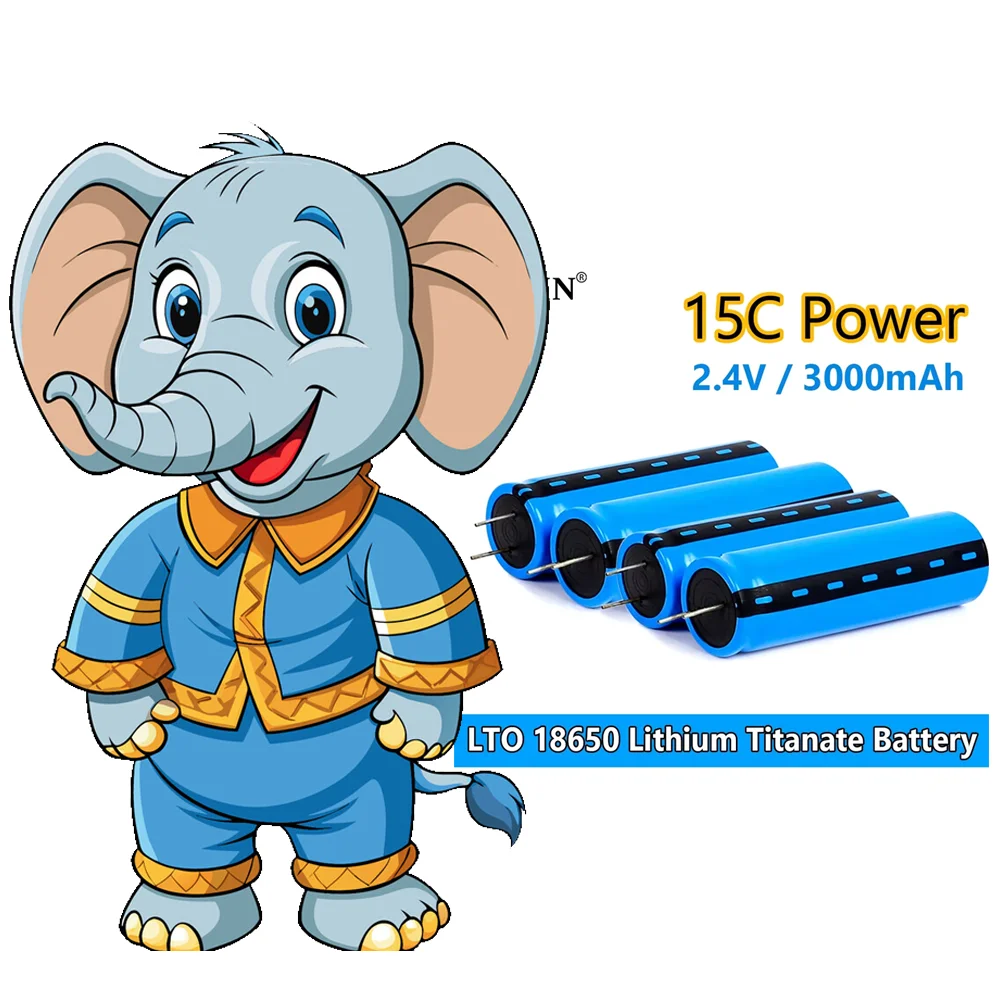 New 2.4V 3000mAh 15C Lithium Titanate (LTO) Rechargeable Battery - Low Temperature Performance and 25000 Cycle Life