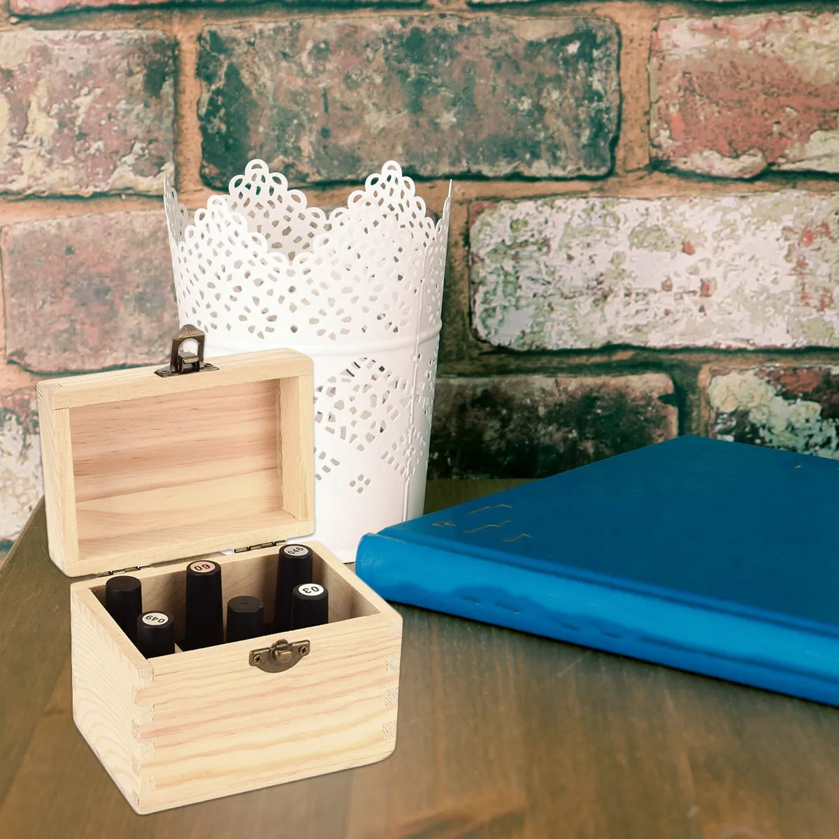 1Pcs Wooden Essential Oil Bottle Case 6 Slots Storage Box Travel Organizer Nail Polish Holder Aroma Accessories
