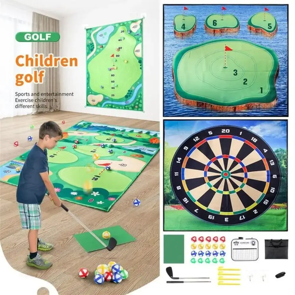 

Sticky Practice Golf Chipping Game Mat Set Wearproof Thicken Backyard Games Toys 20 Stick Golf Balls Durable