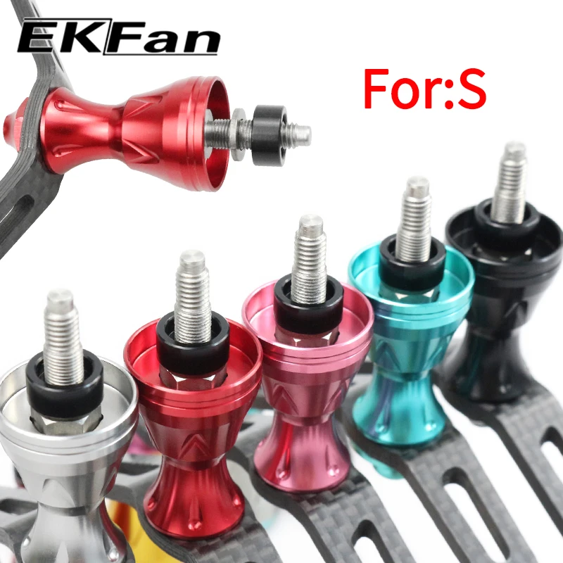 EKFan 105MM Kohlefaser+Aluminium Doppelknopf Spinnrolle Griff Passend für S-REEL Köderrolle Griff DIY-Teile – Detail 11