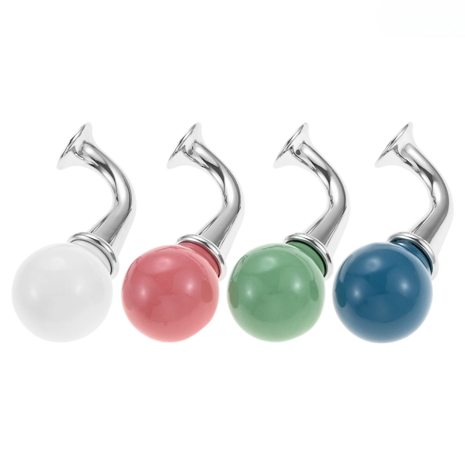 

6pcs Zinc Alloy Single Prong Ceramic Handle Wall Hook for Hanging Hat Bag Coat Clothes Rack Colorful Bathroom Door Cabinet Knobs