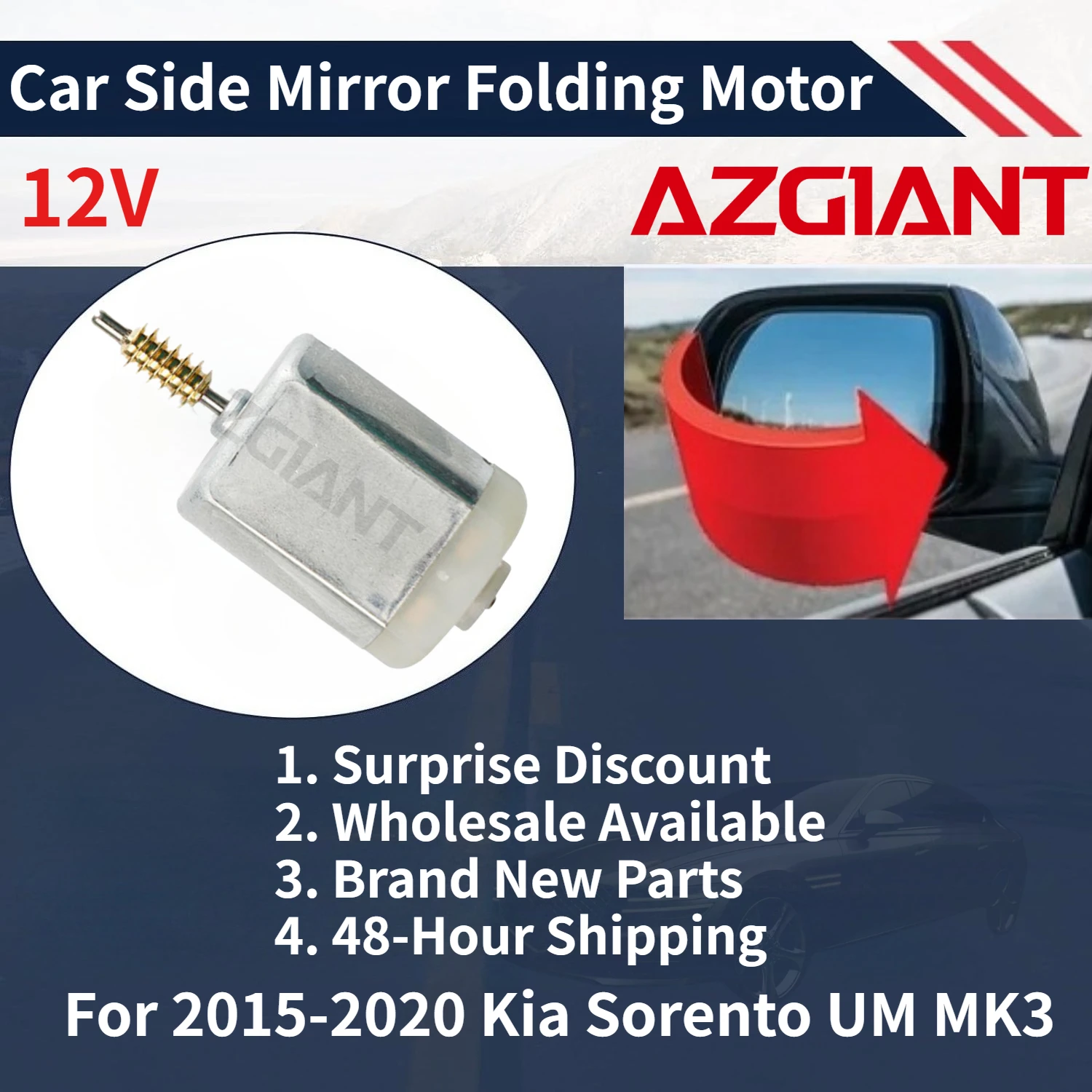 

For 2015-2020 Kia Sorento UM MK3 AZGIANT Car power folding side view mirror Motors Brand New replacement auto parts 1021221