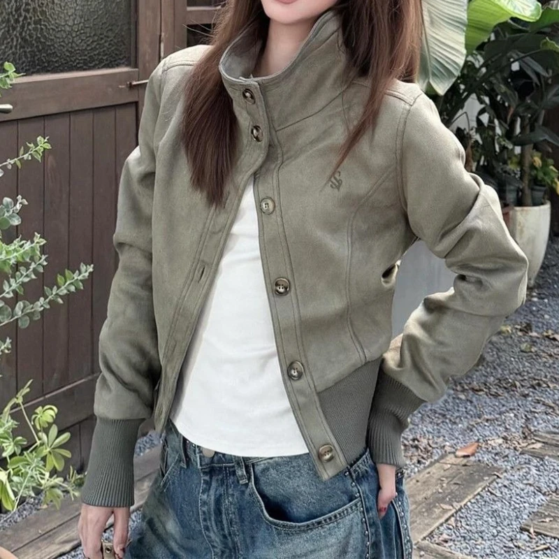 

Stand Up Collar Jacket for Women in Autumn 2025, New Loose Design, Slim Fit and Slimming Short Jacket Top