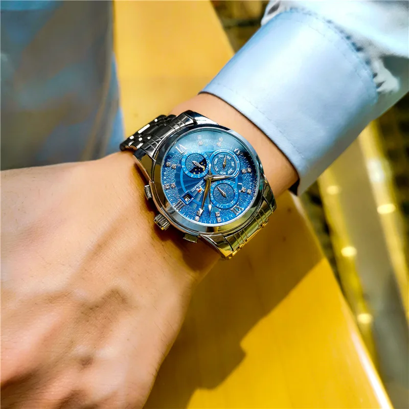 AOKULASIC Automatic Mechanical Watch Small Second Hand Multi Function Waterproof Luminous Tourbillon Mens Student Trendy