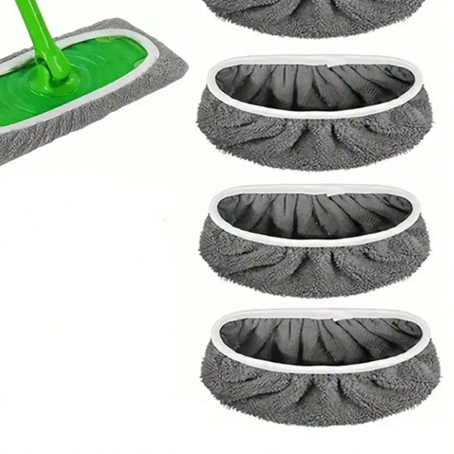 

4Pcs Premium Gray Microfiber Mop Pads, Ultra Absorbent and Multi-Purpose for Effective All-Surface Cleaning
