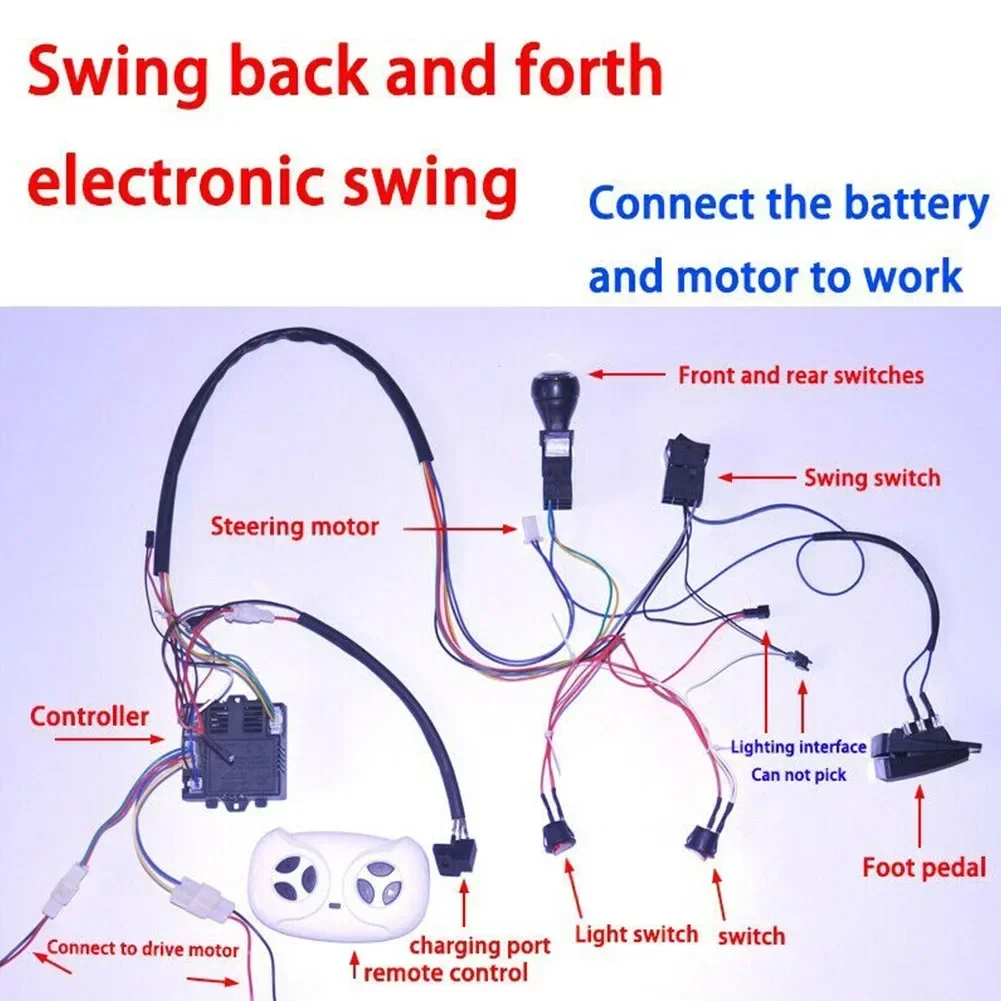 12V Electric Car DIY Wire And Switch Kit With 2.4G Wireless Remote Control For Children\'s Ride-On Cars High Power RC Controller