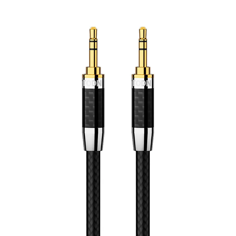 TODN 3.5mm aux kabel jack samochodowy hifi kabel audio 6N OCC wtyczka z włókna węglowego do słuchawek telefon komórkowy komputer Odtwarzacz