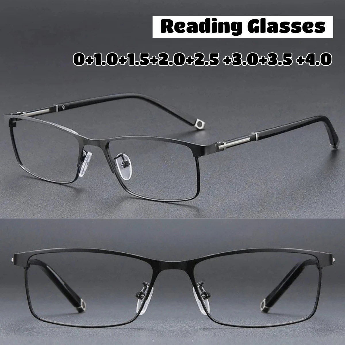 

Men's Fashion Full-Frame Blue Light Blocking Reading Glasses Unisex New Square-Frame High-Definition Reading Glasses To +3.5+4.0