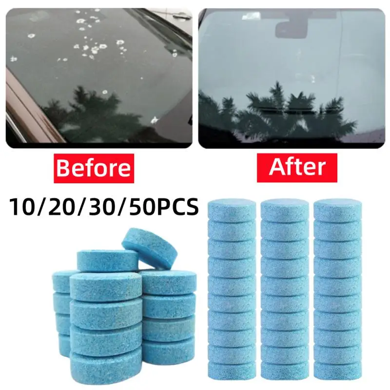 

10/20/50PCS Solid Car Windshield Cleaner Concentrated Effervescent Tablets For Auto Wiper Glass Kitchen Window Toilet Cleaning