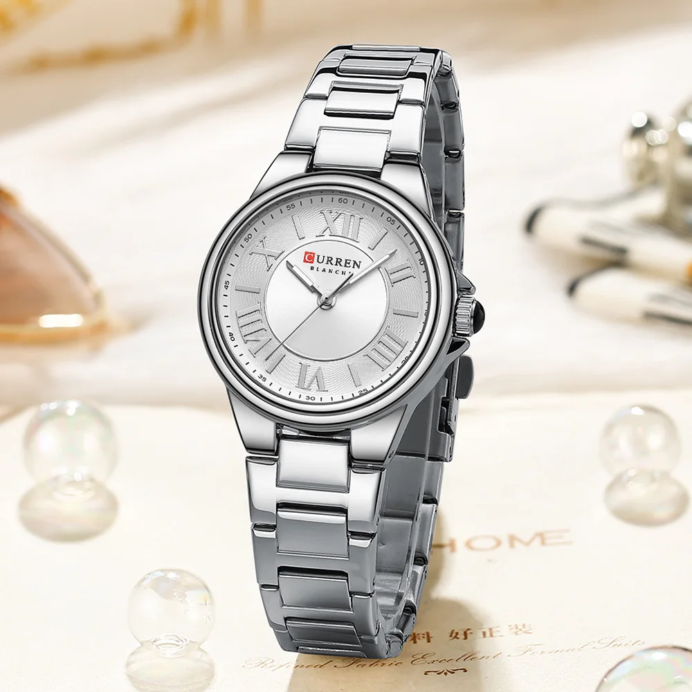 CURREN Luxury Stainless Steel Watches For Women Dress Creative Casual Women Bracelet Wristwatch Clock Gift Relogio Feminino