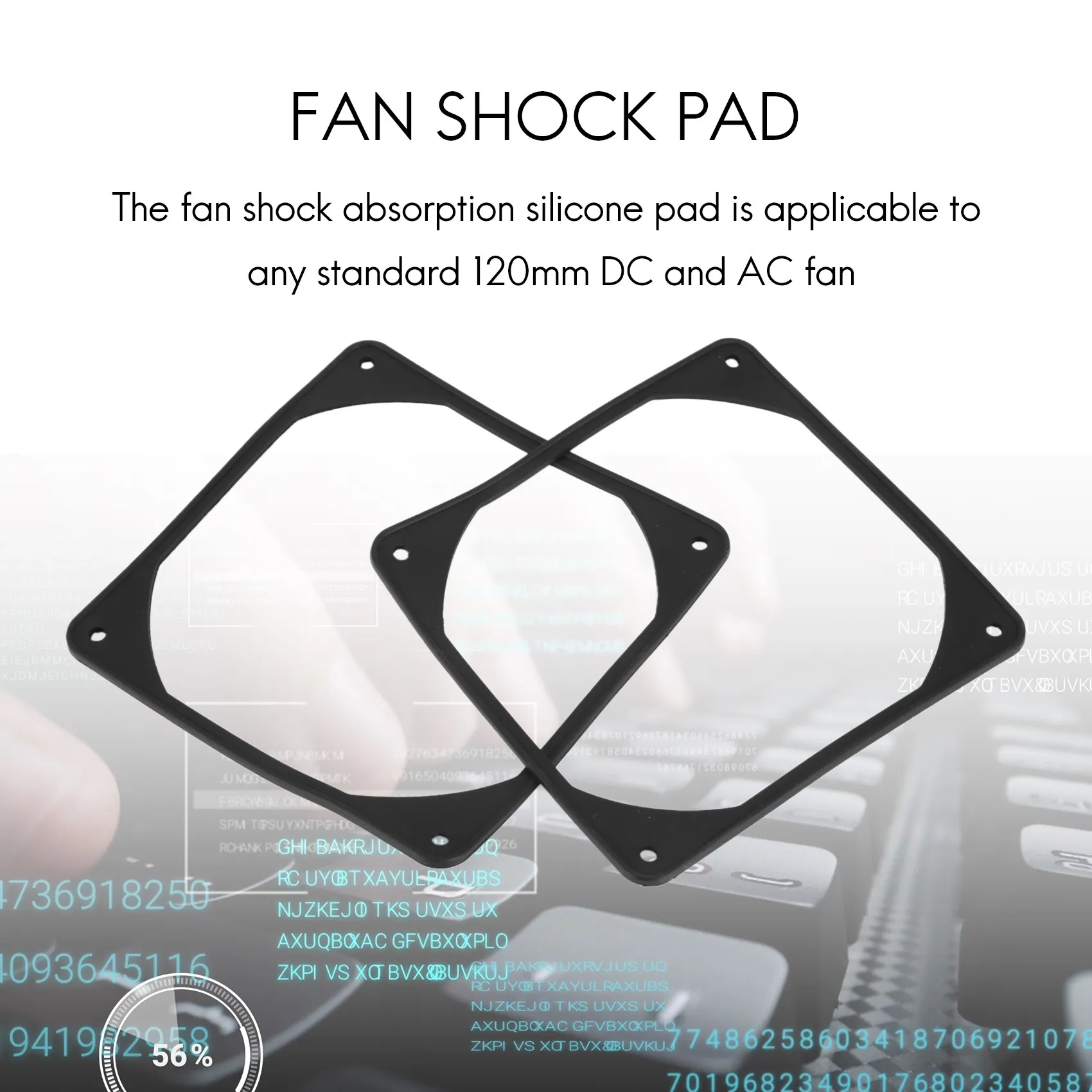 방진 실리콘 선풍기 개스킷 소음 감소 패드, PC 컴퓨터 케이스 선풍기, 120mm, 10 개