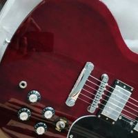 Hot Red SGS Golden Hardware Electric Guitar With Fixed Bridge 2 Humbucker Pickups Mahogany Body Gift Christmas