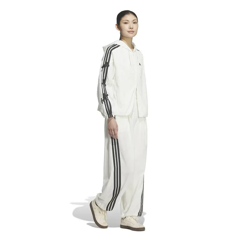 Chaqueta con capucha holgada para mujer Adidas, con tres rayas e inserciones de malla, modelo deportivo KR7602/KR7603