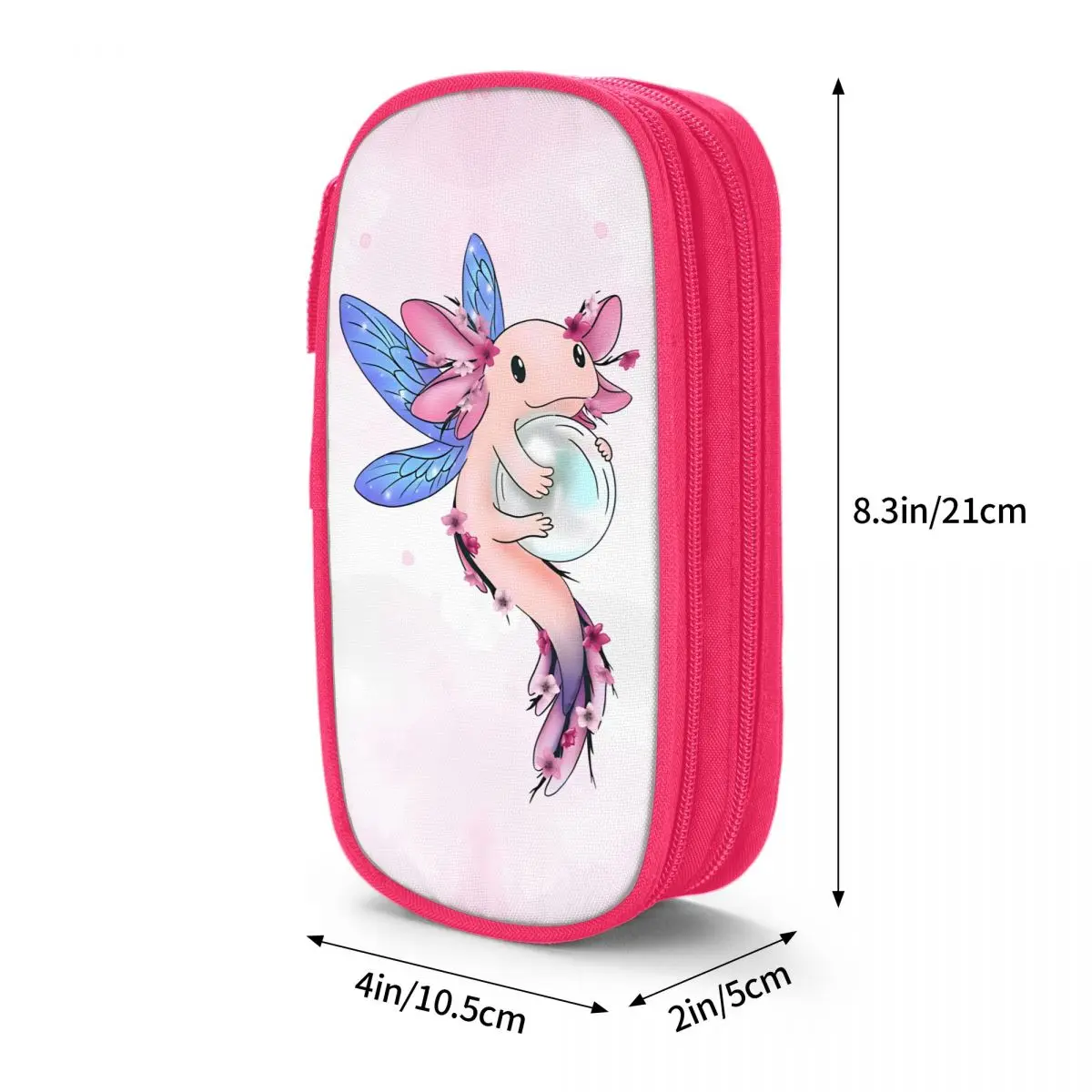 Blossom Fairy Axolotl Lápis Casos Animal Lápis, Pen Holder para Estudante, Grande Saco De Armazenamento, Escritório Cosméticos Papelaria