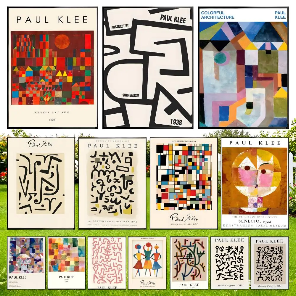 

P-Paul Klee Tannenwald Exhibition Poster Easy to Install Self Adhesive HD Wall Decor Waterproof Tear Resistant Home Bedroom Perf