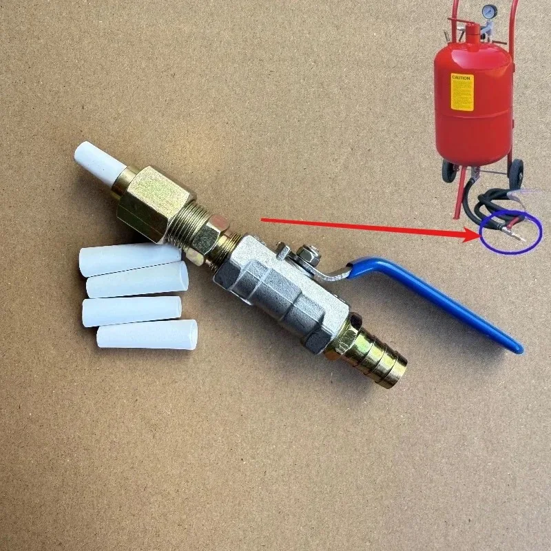 Valve Sandblasting Gun / Sand Spraying Air Tip Sand Blaster Nozzle for 5 Gallon Sandblast Tanks