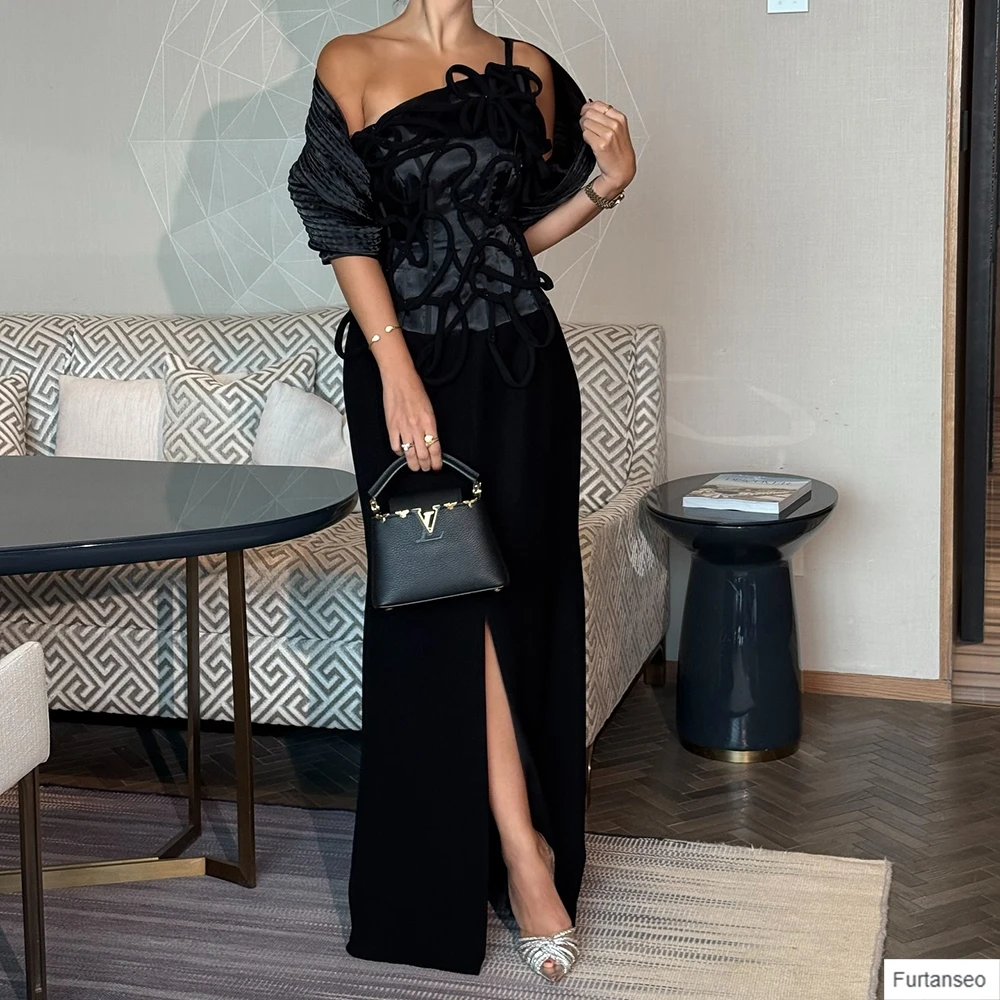 Customized A-line Evening Dresses Floor-length Spaghetti Strap Sleeveless Prom Gown Simple Fashion Stole Draped Party Gown