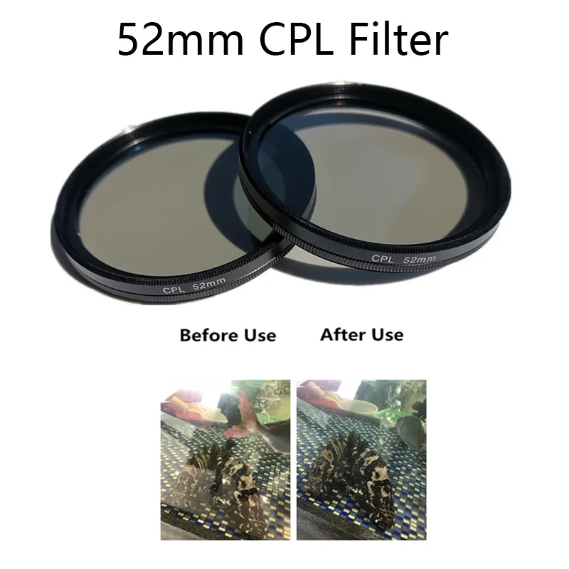 Universal Professional 52mm CPL No Reflections Filter Circular Polarizer Camera Lens with Phone Clip for iPhone Huawei Samsung