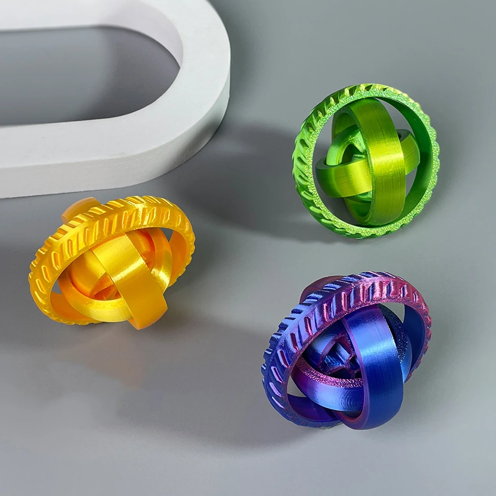 3D Printed Rotating Toy Personalised Fingertip Gyroscope Spiral Star Ring Gravity Rotation Anxiety Relief Fun Decompression Toy