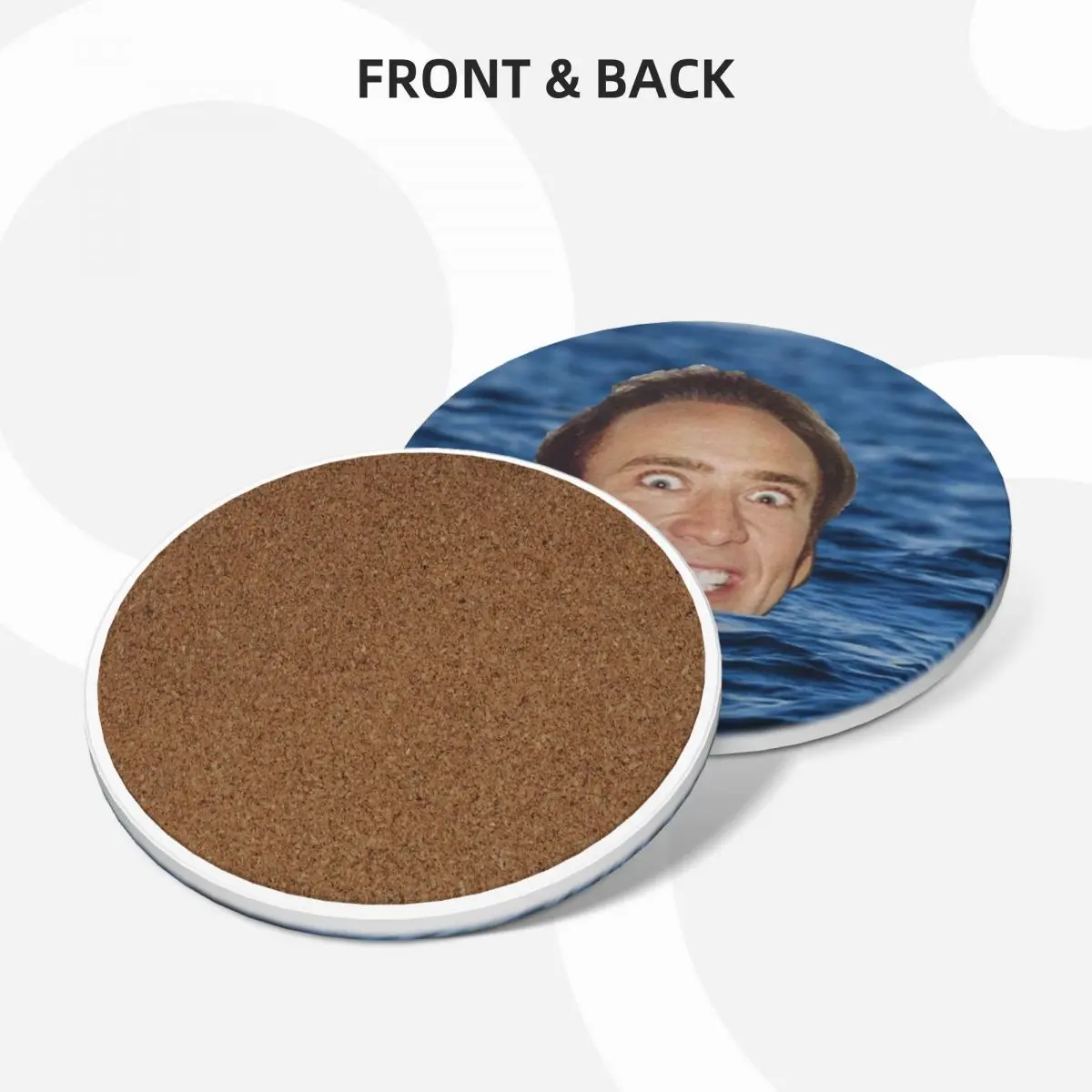 Nicolas Cage Sea Ceramic Coasters (Set of 4) white cup holder Coasters