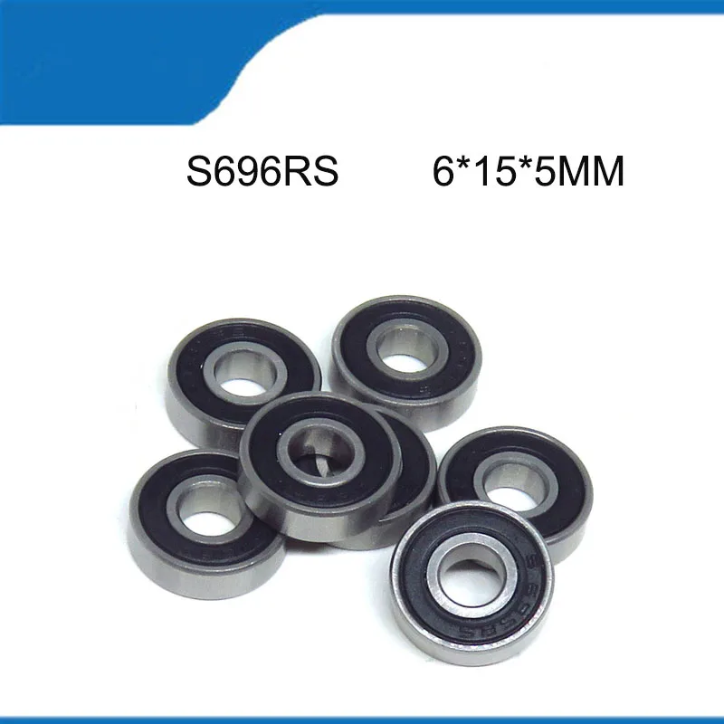 S696RS (6*15*5MM) 10PCS Sell Hot High Quality Corrosion Resist Stainless Sealed Deep Groove Ball Bearing Shaft (ABEC-5)