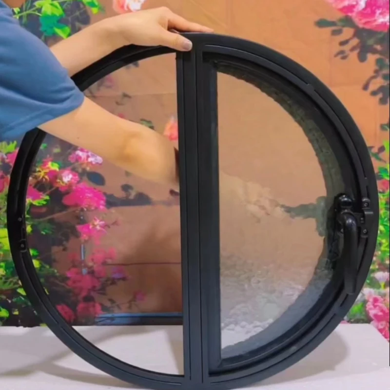 

Mid axis rotating circular moon indoor anti peeping circular glass attic landscape circular window