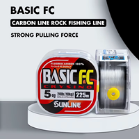 SUNLINE BASIC FC Carbon Fiber Transparent Color Fishing Line 100% Original FLUORO CARBON Fishing Line 225M/300M 2LB-20LB