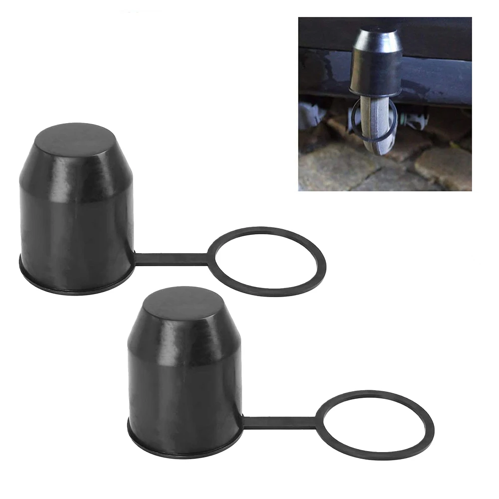 Universal 2Pcs Anhängerkupplung Ball Anhängerkupplung Abdeckung Schutz Kappe Für Caravan Lkw Kunststoff Abdeckung Für 50mm kugelköpfe Außen Teil