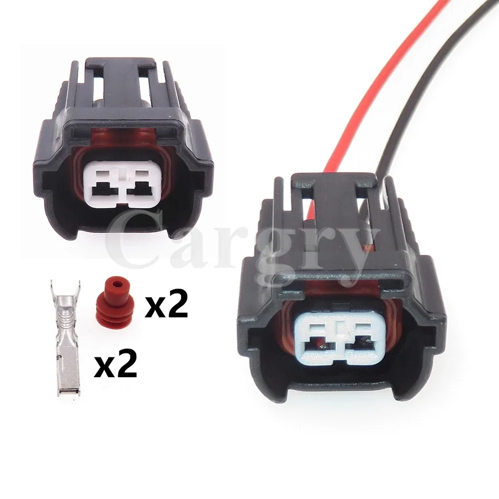 1 Set 2P 6195-0043 Car Replacement Connector Parts Automobile Fuel Injector Wiring Terminal Socket AC Assembly For VW Nissan