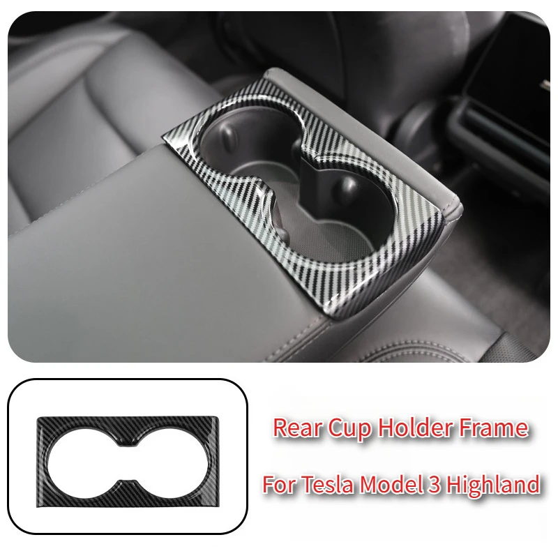 

Для Tesla Model 3 Highland 2025+ Рамка заднего держателя чашки ABS Задний ряд держателя чашки Защитная крышка Декоративная рамка Автомобильные аксессуары