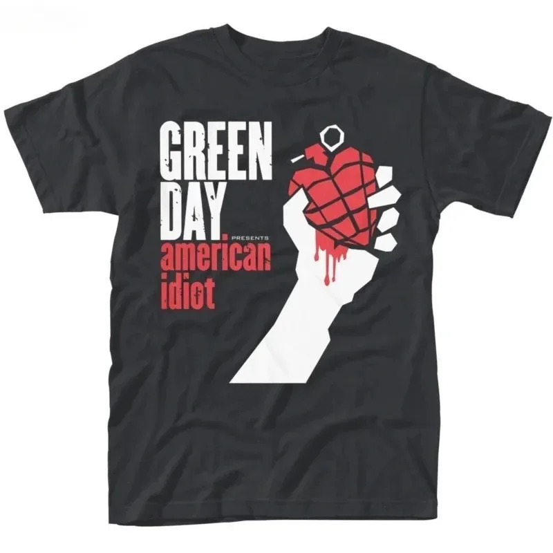 Summer Brand Tshirt Green Day \' AMERICAN IDIOT ALBUM COVER T-SHIRT - Nuevo Y Oficial Men T-shirts 2024 New