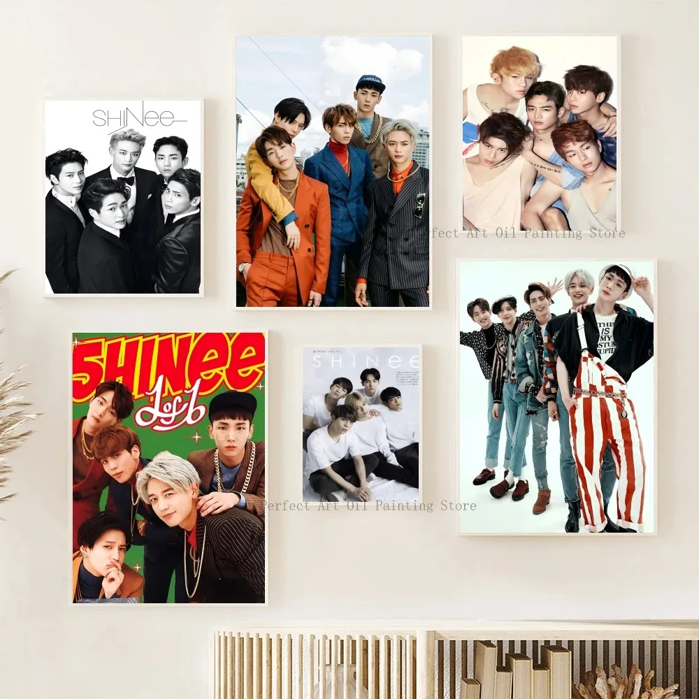 1pc Kpop Korean Boys SHINee Poster Paper Print Home Living Room Bedroom Entrance Bar Restaurant Cafe Art Painting Decoration