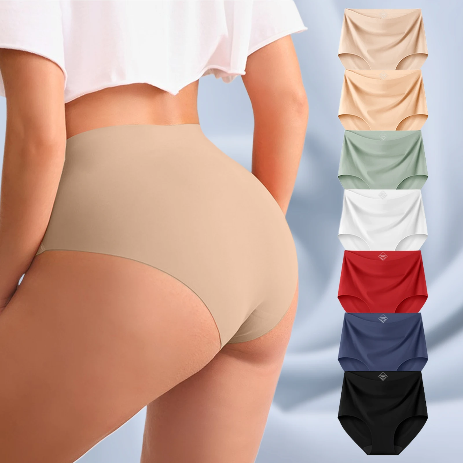 

7PCS/Set Women High Waist Seamless Underwear Breathable Comfort Briefs S-2XL
