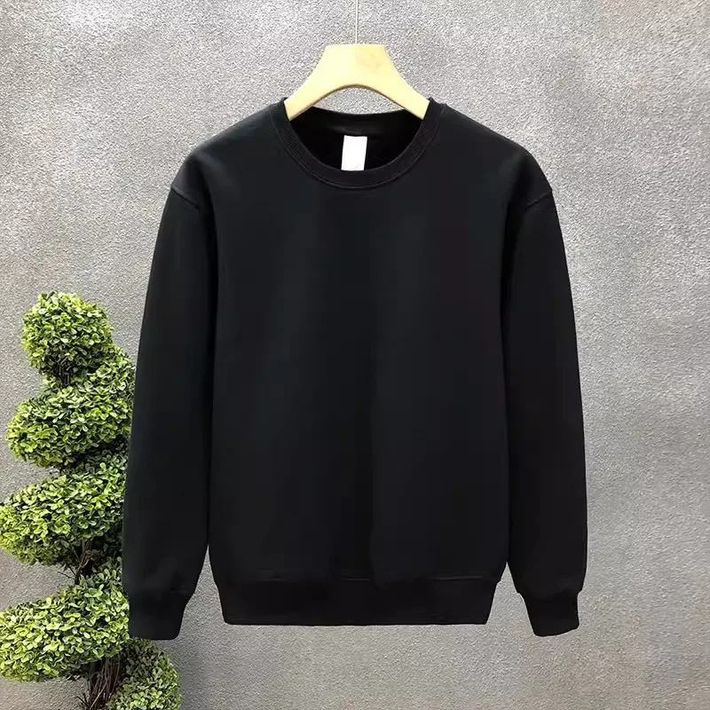 Men's Spring and Autumn 2025 New Korean Style Fashion Loose Round Neck Solid Color Long Sleeve T-shirt All-match Casual Top