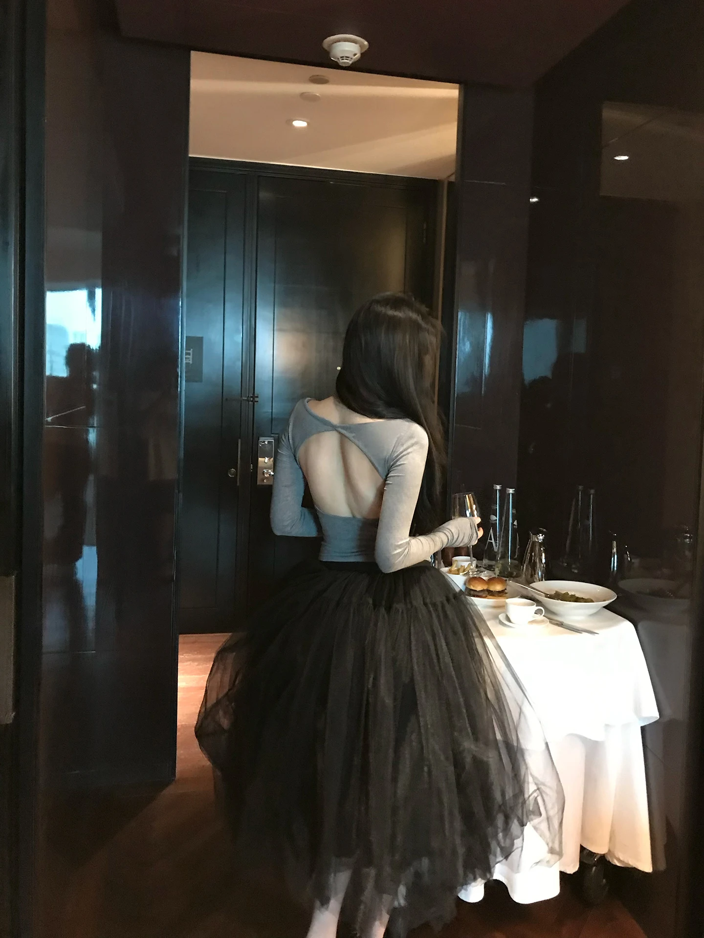 

Сексуальная футболка с утягивающим поясом, шелковая шерстяная футболка от MISS CHANGE Long Sve round Ne, повседневная одежда для молодых женщин