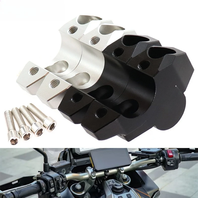 Motorcycle Handlebar Riser Spacer Kit Fit for Honda ADV350 ADV150 ADV160, Handle Bar Backward & Heighten Mount Modification
