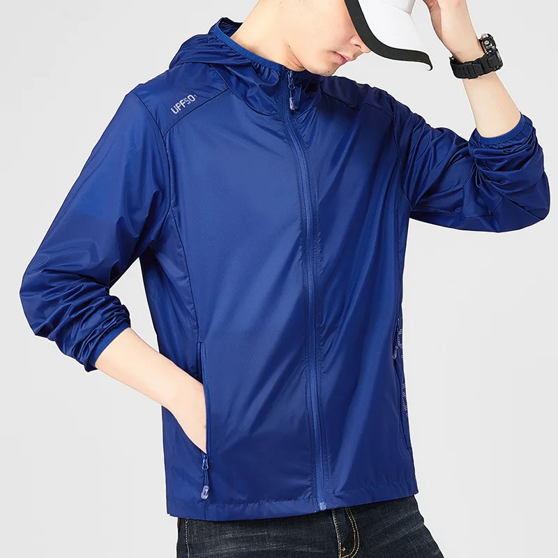 2024 new Outdoor Ice Silk Sunscreen Clothing for Men's Summer Coat SkinClothing Breathable Sunscreen Clothing for Men Thin Style
