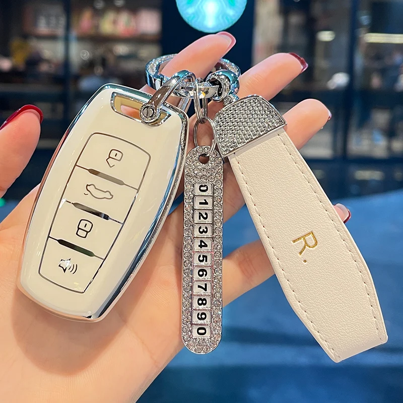 Leather Keyring Car Key Case Cover for Haval Jolion H2S H4 H7 H9 H6 H6 Coupe H6S F5 F7 F7X M6 H8 Dargo H2 Great Wall GWM Shell