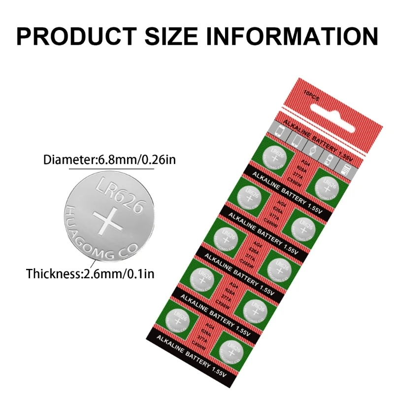 10 pz/20 pz batterie a bottone AG4 377 LR626 con tensioni stabili per orologi gadget batterie per dispositivi elettronici