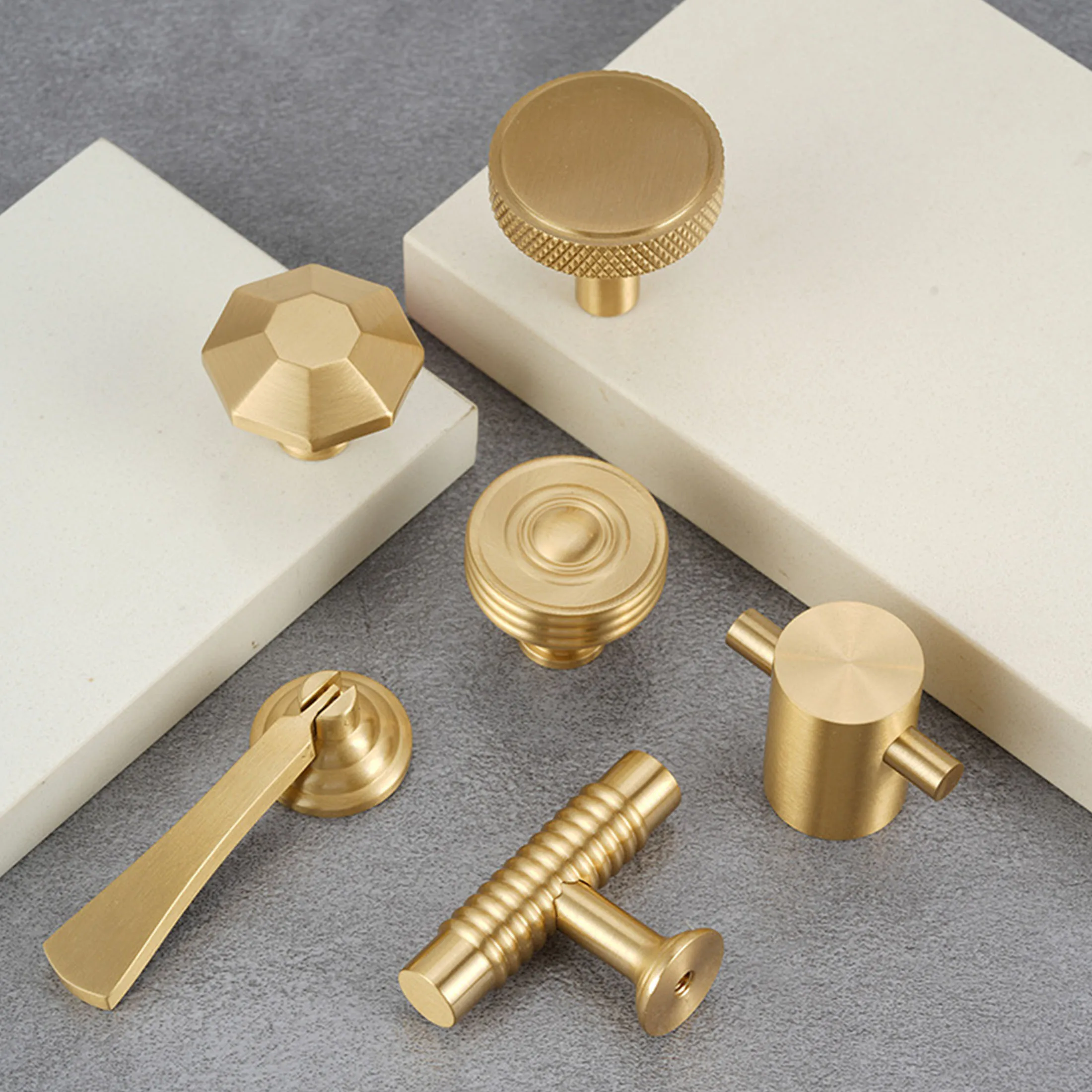Solid Brass Chinese Style Cabinet Handles Round Drawer Knobs Long Bedroom Wardrobe Dresser Pulls European Furniture Hardware