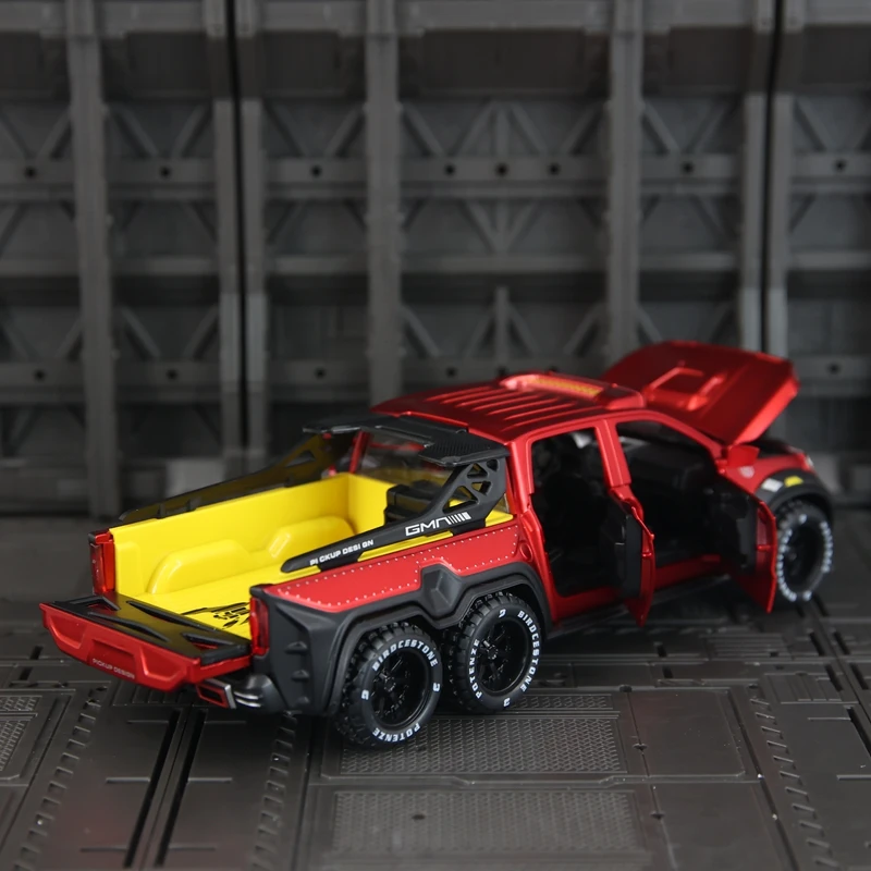 

1:28 X-Class 6X6 alloy off-road vehicle pickup truck transport model children's toy car with sound and lighting functions