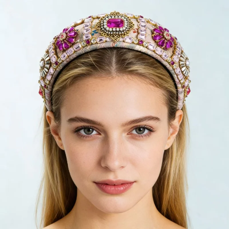 serre-tetes-baroque-palace-a-strass-multicolores-broderie-large-bordee-de-diamants-accessoires-et-coiffes-pour-mariages-et-fetes