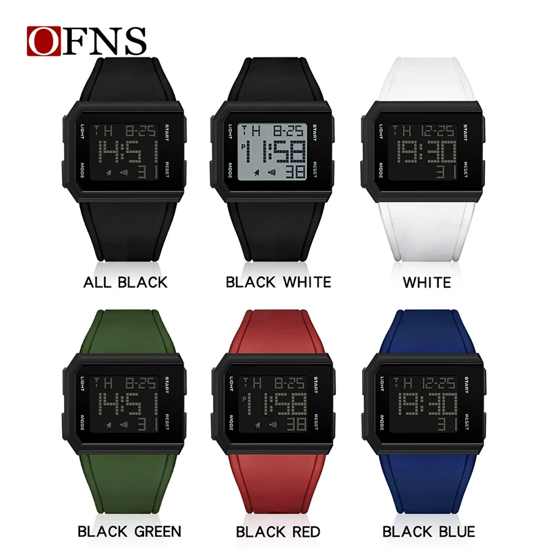 OFNS Top Brand Luxury Men's LED Digital Watch Multifunctional Chronograph Sport Waterproof Men Wristwatch Electronic Alarm Clock