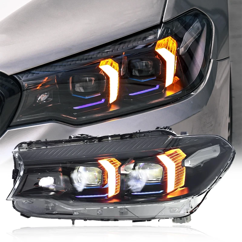 

SXLL для G30 G38 светоизлучающий диодный фонарь 2018-2020 Фара 525i 530i M5 DRL Поворотный сигнал дальнего света Проектор «ангельские глазки»