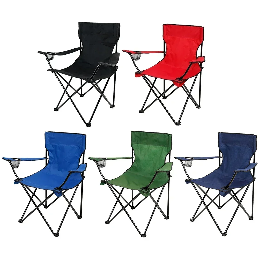 Camping Folding Chair Fishing Chair with Carrying Bag & Armrest Foldable Portable Camping Chair Heavy Duty for Travelling