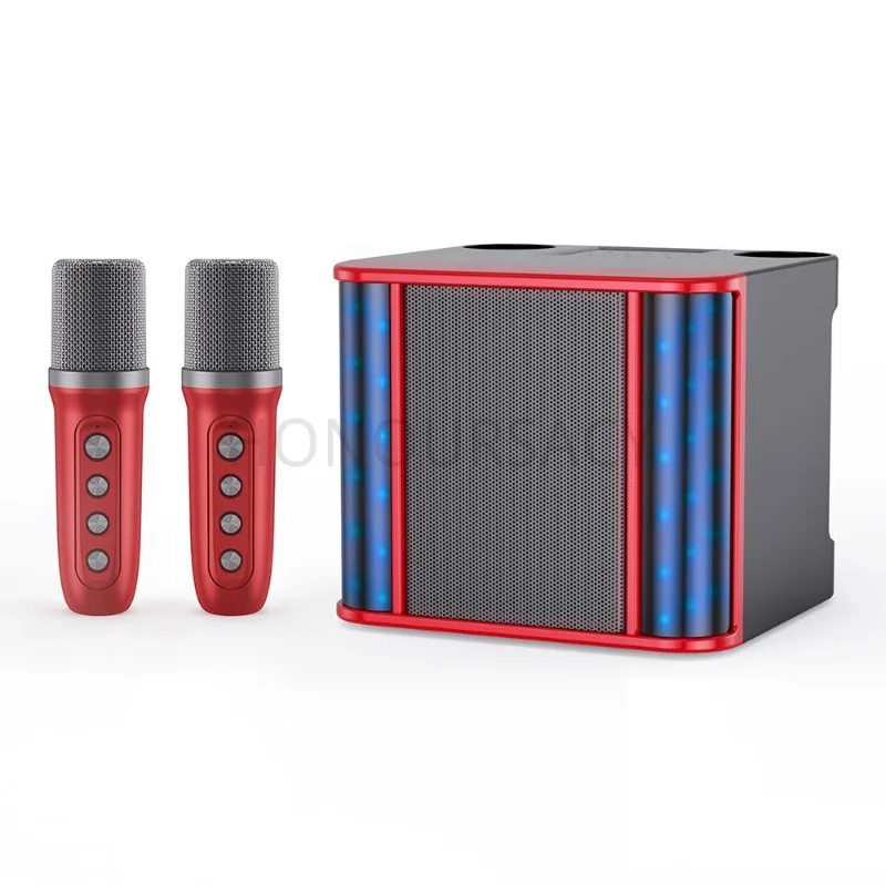 

YS-235 Wireless Bluetooth Karaoke Speaker with 2 Mics LED Light for Family Singing Party HIFI Surround Sound System Music Center